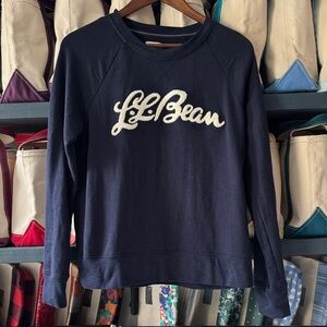SOLD L.L Bean Navy Sweatshirt with White Chenille Logo Small